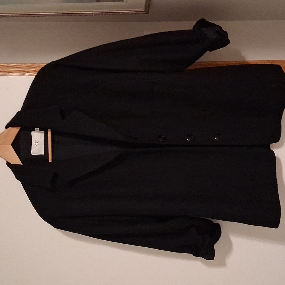 90s Black Wool Blazer - Picture 2 of 3
